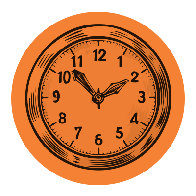 Icon Uhr zeigt sieben vor zwei